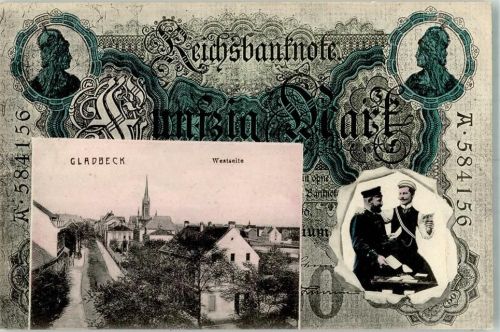 Gladbeck Reichsbanknote Gladbeck Westen Postbeamte Corpsstudent
