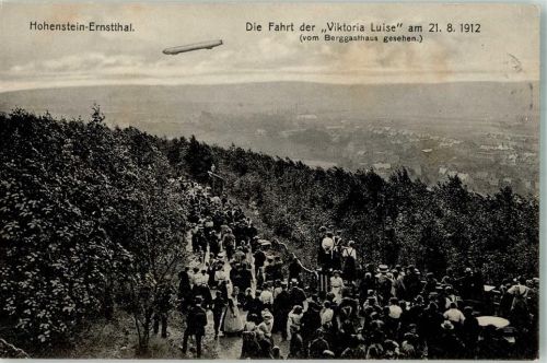 Hohenstein-Ernstthal 1915 Luftschiff Victoria Luise über Hohenstein-Ernstthal 21. 08. 1912