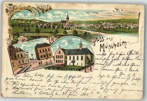 Mülheim-Kärlich 1905 Marktplatz Schule Historische Kapelle