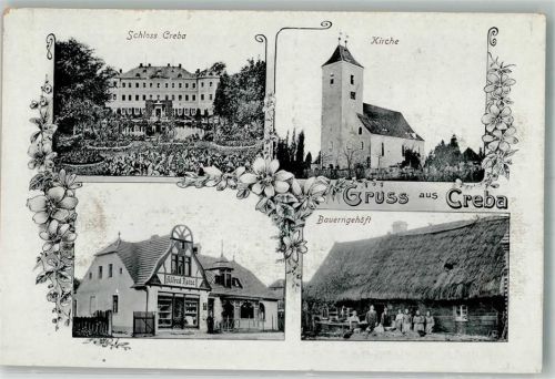 Kreba Schloss Creba Kirche Geschäft Bauerngehöft