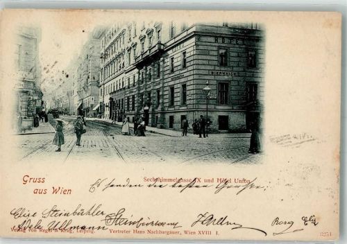 1090 Wien 9. Bezirk, Alsergrund 1901 Foto AK Hotel Union Sechsschimmelgasse