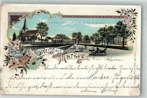 Markee 1902 Lithographie Gasthaus Schrobsdorf Osthavelland