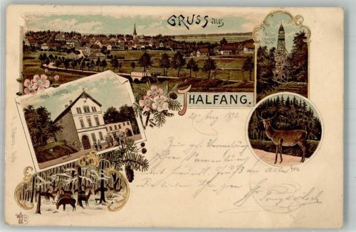 Thalfang 1898 Lithographie Hirsch Hans Hotel Johannes Aussichtsturm Verlag Ottmar Zieher-München