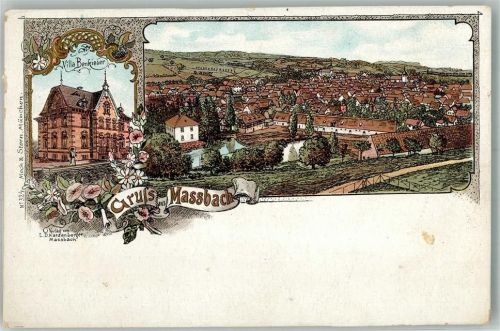 97711 W8734 Maßbach Lithographie Villa Benkieser Bug