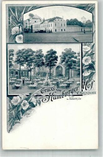 14641 O1550 Nauen , Havelland - Gasthaus Hamburger Hof Gartenwirtschaft