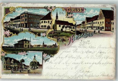 Hirschau 1902 Bahnhof Rathaus Bergkirche