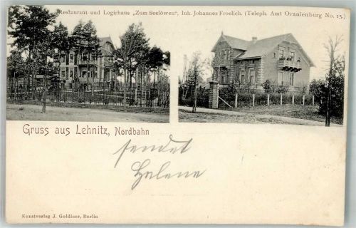 16515 O1407 Lehnitz 1901 - Gasthaus zum Seelöwen