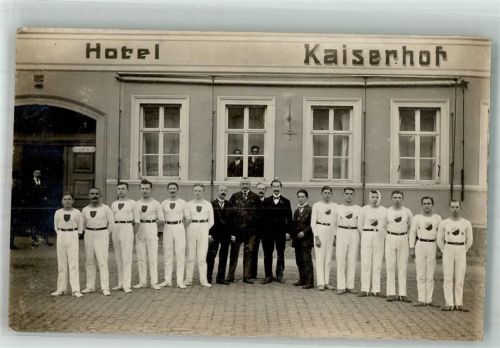 Schmiedeberg 1923 Turnverein Turnergruppe Hotel Kaiserhof Ort handschriftlich