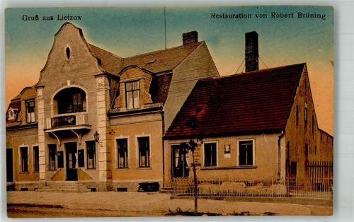 Lietzow 1917 Gasthaus Brüning Bahnpost Nauen-Zug 10