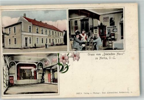 Horka 1912 Gasthaus zum Deutschen Haus Gaststube Saal