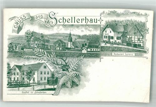 Schellerhau Lithographie Vorläufer Gasthaus Lorenz Jägerhaus Gasthaus zu Schellerhau