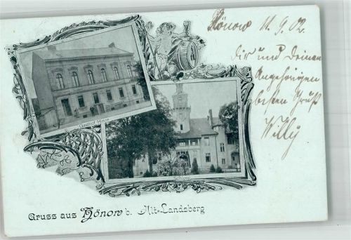 Hönow 1902 Bacchus-Putto Weinfaß Gasthaus Hinze Schloss