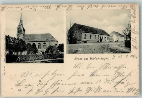 Stolzenhagen 1904 Kirche Dorfstrasse