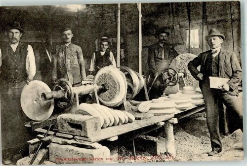 Zell Schleifsteinfabrik Steigner Gruppenbild Mitarbeiter mit Inhaber Staiugner