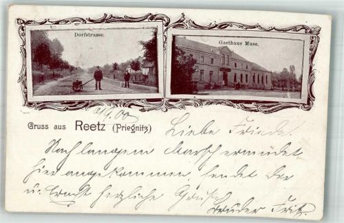 Reetz 1900 Dorfstrasse Gasthaus Muss