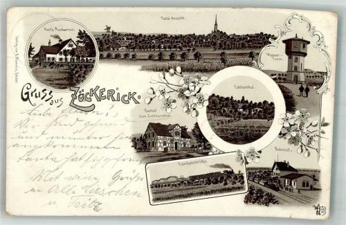 Zäckericker Loose 1905 Gasthaus Kurt Wasserturm Eisenbahnbrücke Gasthaus zum Eichhorntal