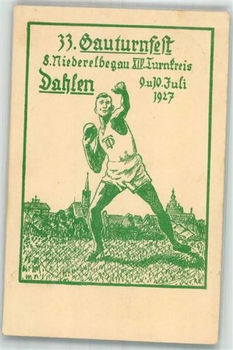 Dahlen 1927 33. Gauturnfest des Niederelbegauer Turnerkreis Dahlen 1927 Kugelstosser