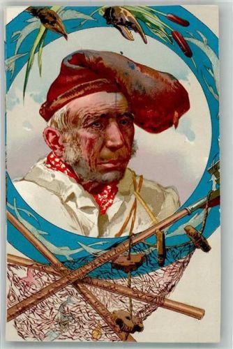 1899 Fischer Tradition Mütze Fangnetz Jugendstil