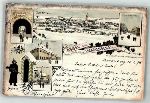 Marienberg 1895 Vorläufer Zschopauer Tor Wachsoldat Rathaus Zschopauer Strasse