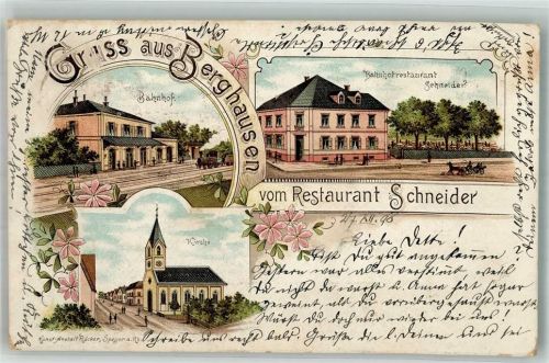 Berghausen Bahnhof Bahnhofgasthaus Schneider Dorfkirche