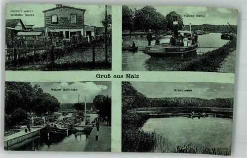 Malz 1916 Grabowsee Malzer Schleuse Kolonialwaren Donke Malzer Kanal