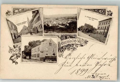 63785 W8753 Obernburg a. Main 1898 - Römerstrasse Rathausplatz Kais. Bezirksamt Villa Rows