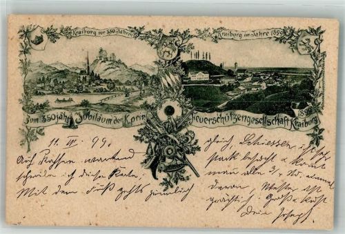 84559 W8261 Kraiburg a. Inn 1899 - 350. Jubiläum der Feuerschützengesellschaft Kraiburg 1899