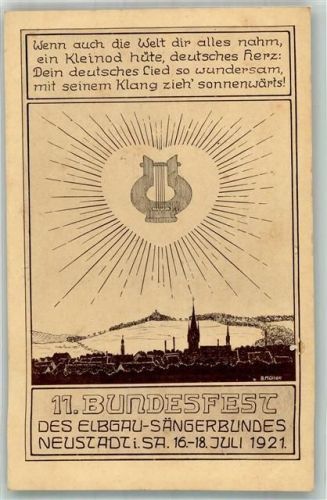 Neustadt 1921 11. Bundesfest des Elbgau-Sängerbundes 1921 Lyra
