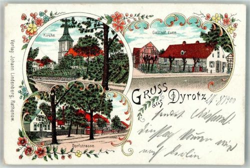 Dyrotz 1900 Gasthaus Euen Dorfstrasse Dorfkirche
