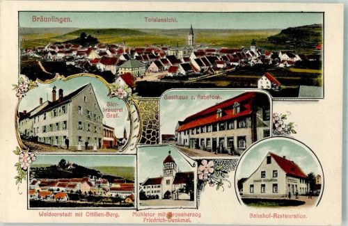 Bräunlingen Mühletor Bierbrauerei Graf Bahnhof-Gasthaus Gasthaus zum Rebstock