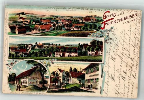 Frickenhausen 1919 Oberdorf Bäckerei Stetter Gasthaus zum Kreuz