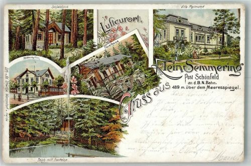 Kleinsemmering 1900 Schützenhaus Villa Reimud Gasthaus Forsthaus