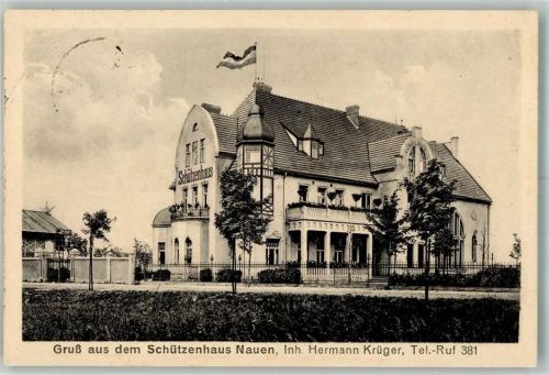14641 O1550 Nauen , Havelland 1907 Foto AK Schützenhaus