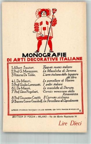 Milano Bottega di Poesia Monografie Di Arti Decorative Italiane