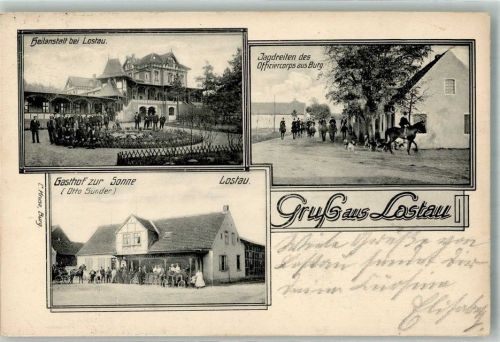 Lostau 1913 Jagdgesellschaft Gasthaus zur Sonne Sanatorium