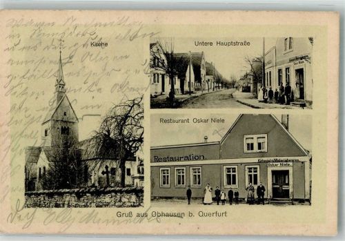 Obhausen 1918 Untere Hauptstrasse Gasthaus-Kolonialwaren Niele