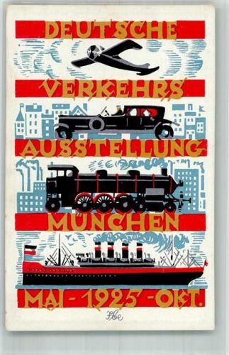W8000 München Verkehrsausstellung Automobilausstellung 1925 Sonderstempel