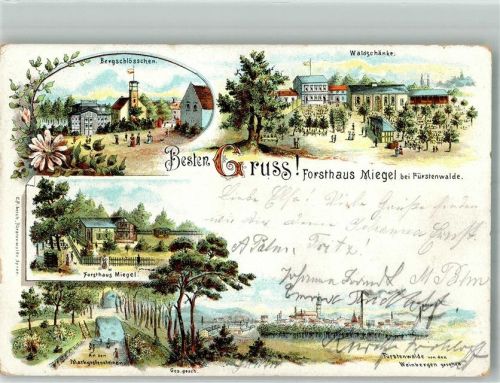 Fürstenwalde 1899 Forsthaus Miegel Bergschlösschen Gasthaus Waldschänke An den Markgrafensteinen
