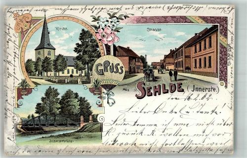 Sehlde 1902 Dorfkirche Dorfstrasse Innerste-Brücke