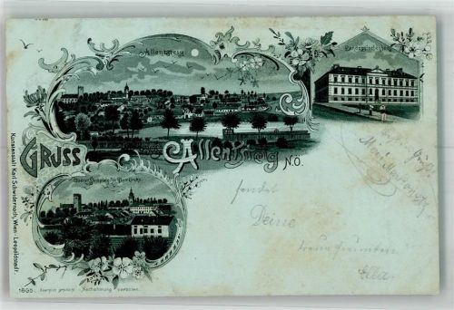 Allentsteig 1899 Oberer Stadtplatz Pfarr- Kirche Landessichenhaus