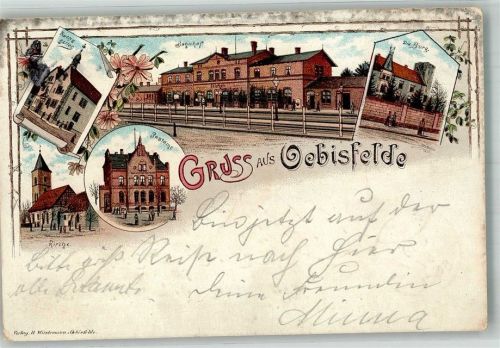 Oebisfelde 1897 Postamt Kirche Rathskeller Bahnhof Die Burg