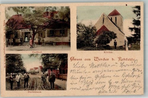 Werder 1900 Gasthaus Dorfkirche Dorfstrasse
