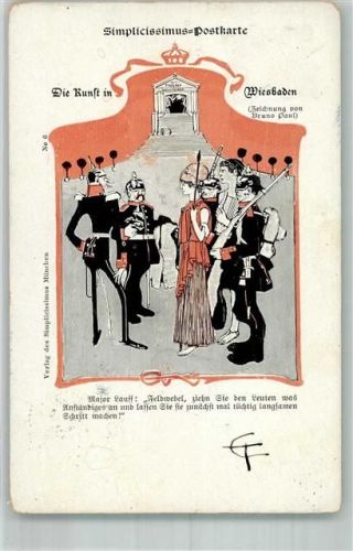 Wiesbaden 1899 Zeichnung von Bruno Paul Karikatur Die Kunst in Wiesbaden