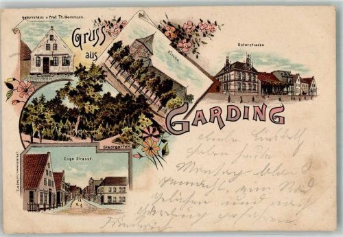 Garding 1904 Osterstrasse Enge Strasse Stadtgarten Geburtshaus Prof. Mommsen