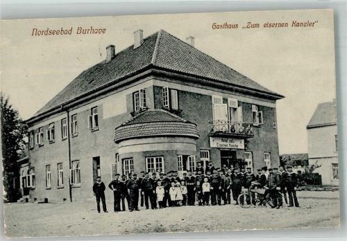 26969 W2890 Burhave , Kr Wesermarsch 1917 Foto AK Gasthaus Zum eisernen Kanzler Gruppenfoto