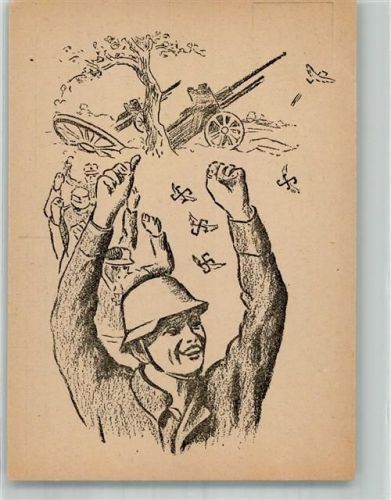 1945 Satire Serie aus Amsterdam Hakenkreuze fallen vom Himmel