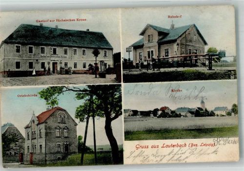 Lauterbach Bahnhof Beschrankter Bahnübergang Ortsbehörde Gasthaus zur Sächsischen Krone