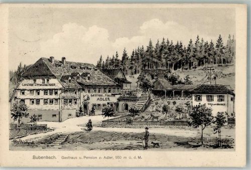 Bubenbach 1916 Gasthaus-Pension zum Adler signiert Reinhardt