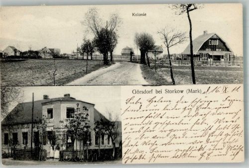 Storkow 1911 Kolonie Bauernhäuser Wohnhaus Fahrräder