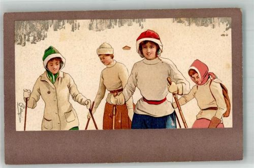 1912 Frauen auf Ski Verlag Vouga & Cie Nr. 201